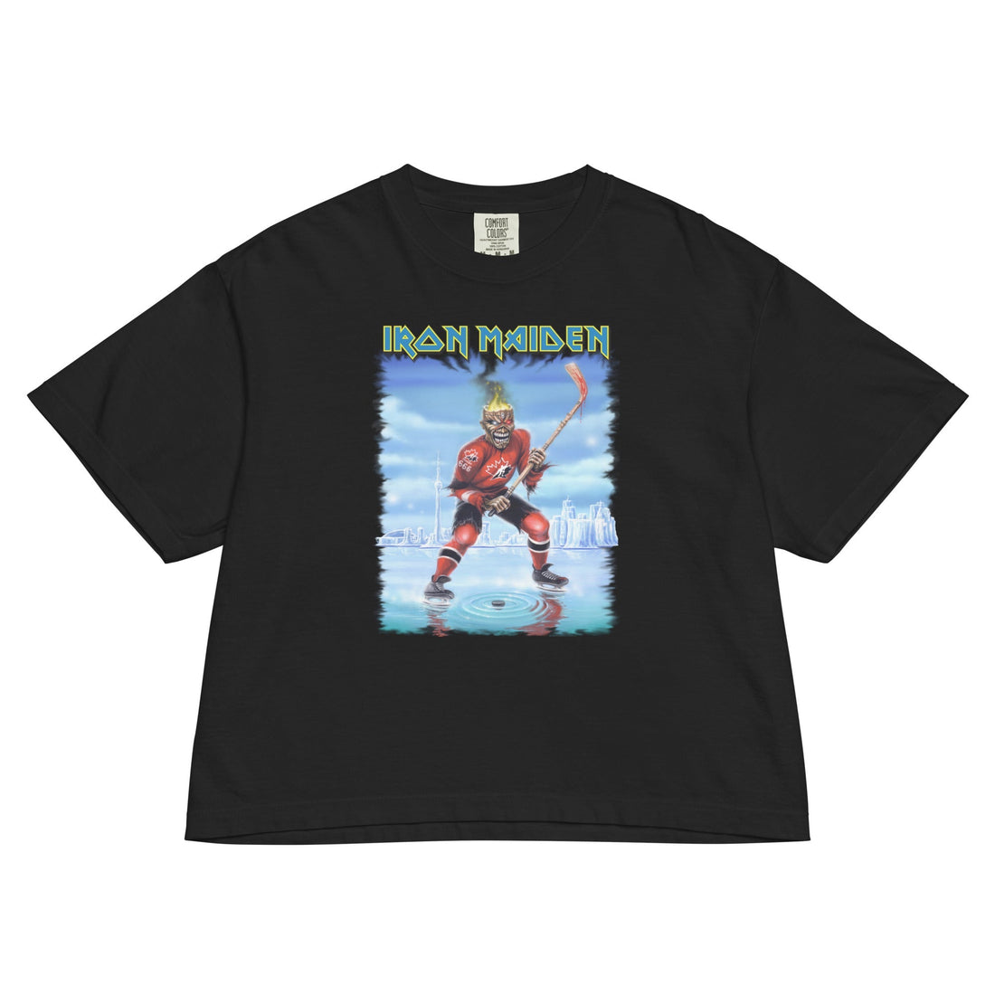 Iron Maiden Oh Canada Mineral Wash Womens Crop Top