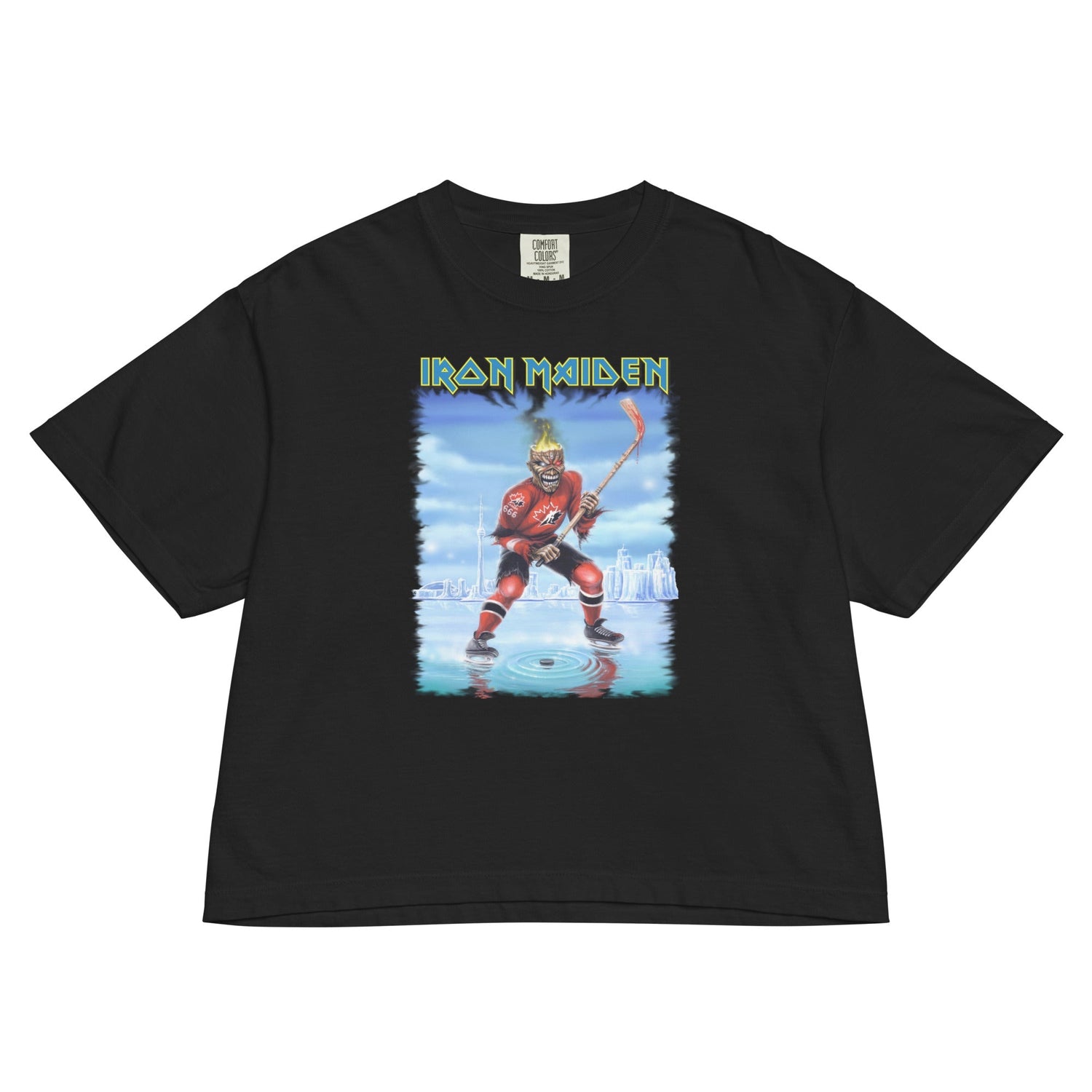 Iron Maiden Oh Canada Mineral Wash Womens Crop Top