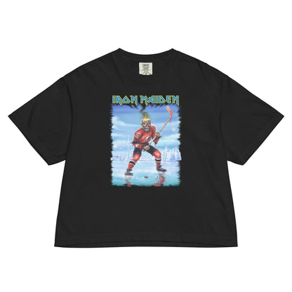 Iron Maiden Oh Canada Mineral Wash Womens Crop Top