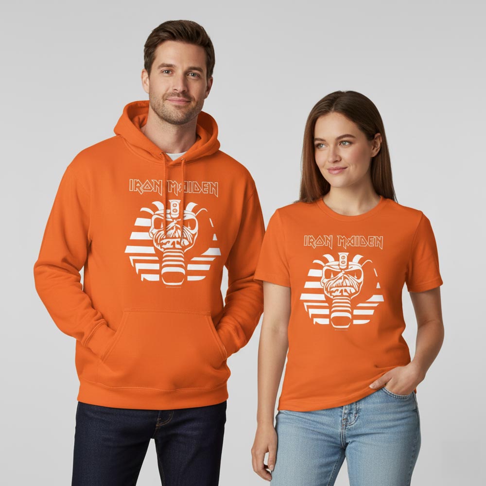 Iron Maiden Orange Powerslave Hoodie – Authentic Band Merch