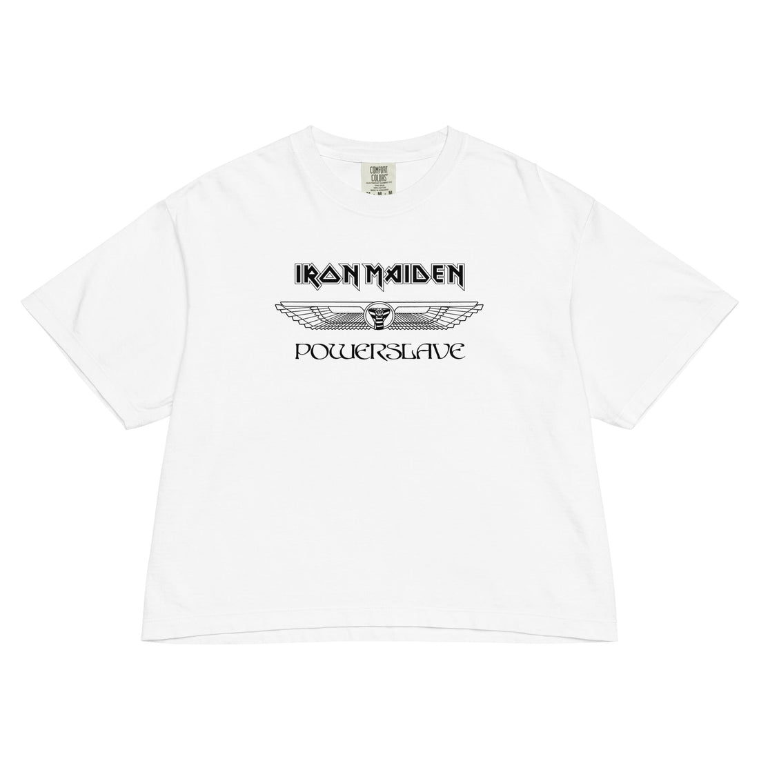 Iron Maiden Powerslave Winged Mineral Wash Womens Crop Top
