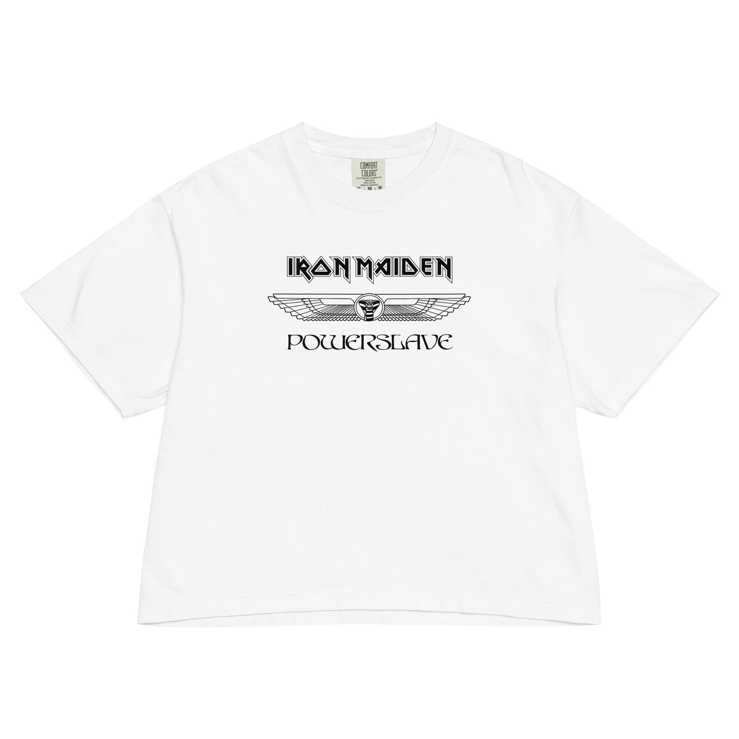 Iron Maiden Powerslave Winged Mineral Wash Womens Crop Top
