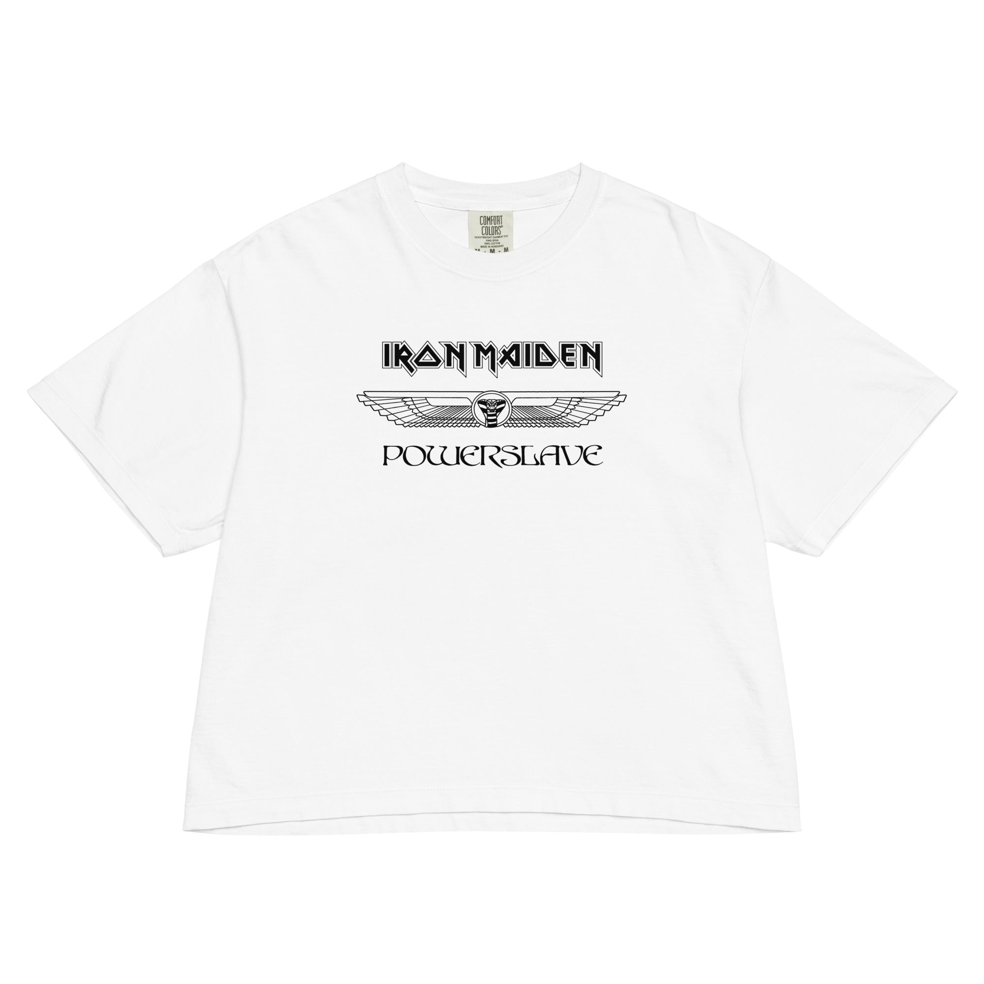 Iron Maiden Powerslave Winged Mineral Wash Womens Crop Top