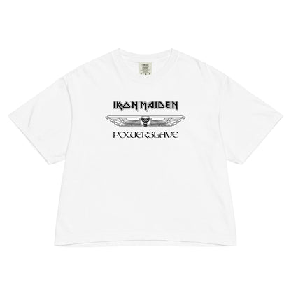 Iron Maiden Powerslave Winged Mineral Wash Womens Crop Top