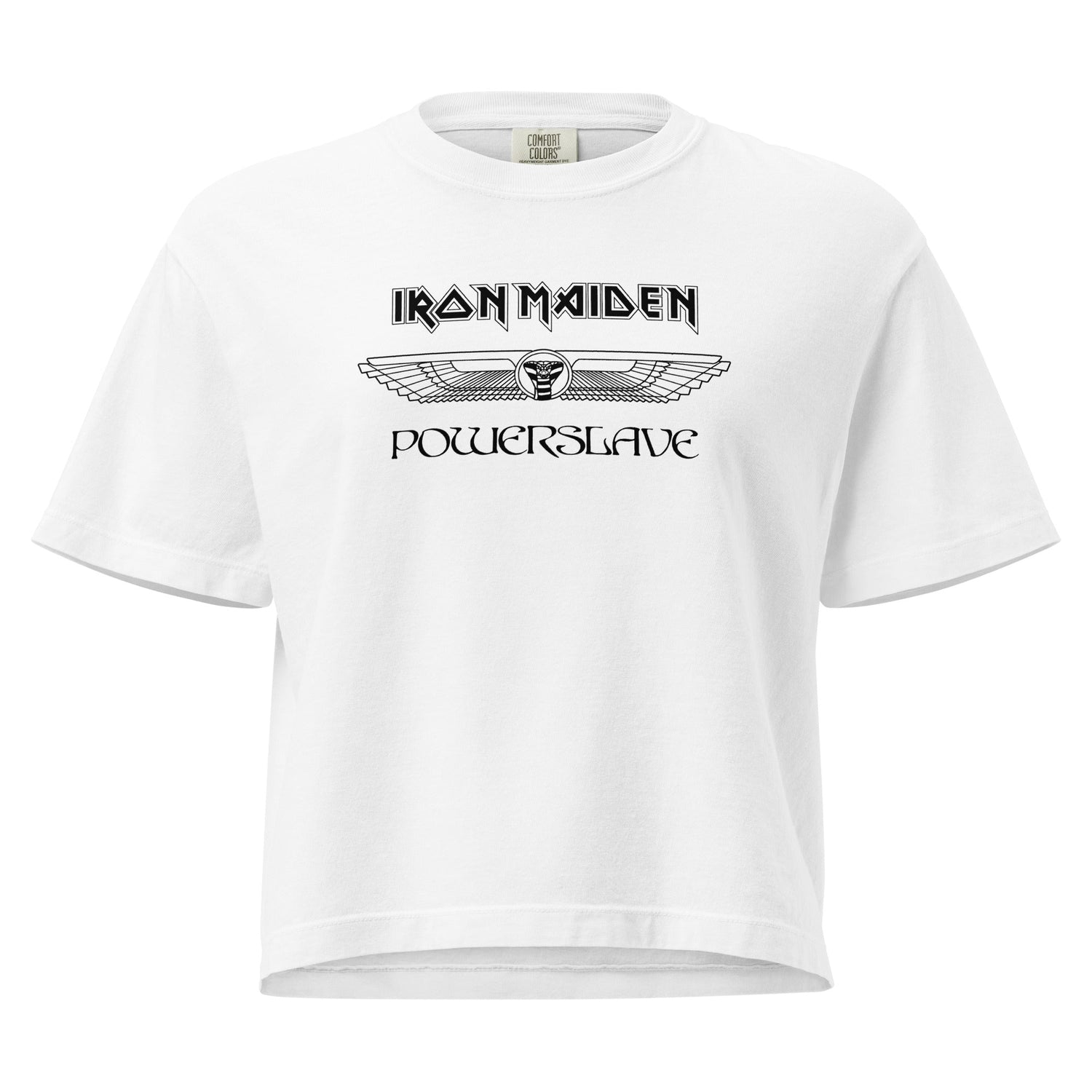 Iron Maiden Powerslave Winged Mineral Wash Womens Crop Top