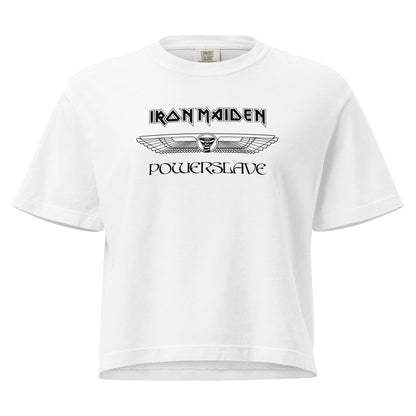 Iron Maiden Powerslave Winged Mineral Wash Womens Crop Top