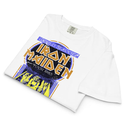 Iron Maiden Tokyo 1985 Vintage Tour Mineral Wash Womens Crop Top