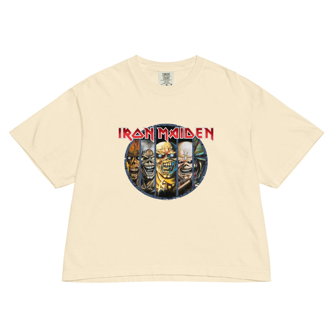 Iron Maiden Eddies Mineral Wash Womens Crop Top