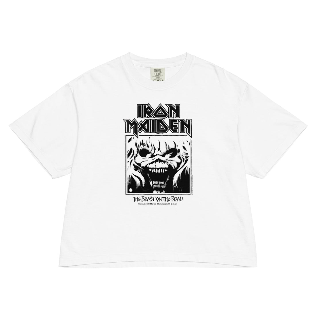 Iron Maiden Beast on the Road Mineral Wash Womens Crop Top