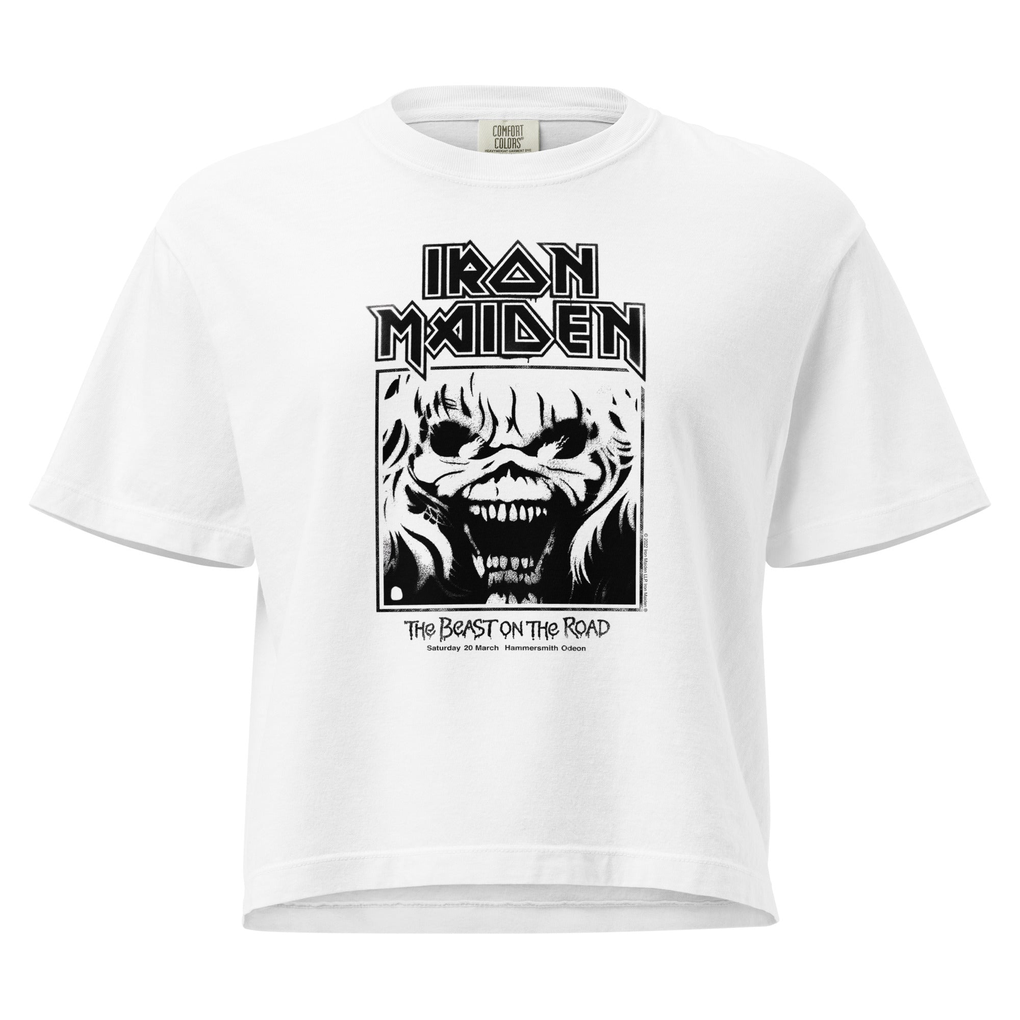Iron Maiden Beast on the Road Mineral Wash Womens Crop Top