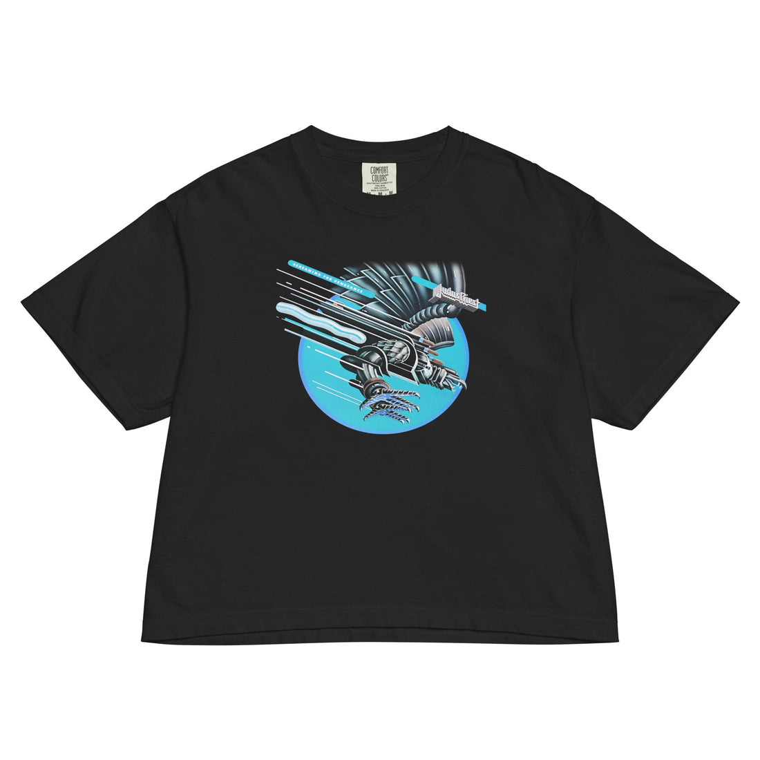 Judas Priest Neon Screaming Mineral Wash Womens Crop Top