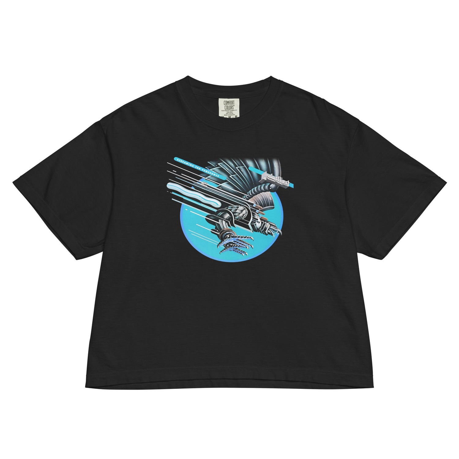 Judas Priest Neon Screaming Mineral Wash Womens Crop Top