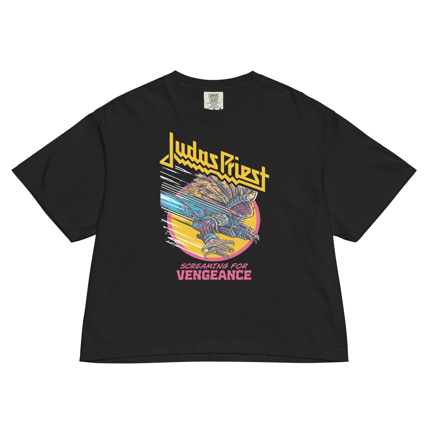 Judas Priest 8th Studio Album Mineral Wash Womens Crop Top
