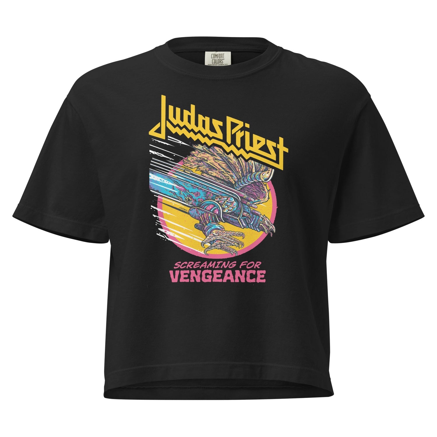 Judas Priest 8th Studio Album Mineral Wash Womens Crop Top