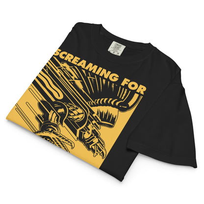 Judas Priest Golden Screaming for Vengeance Mineral Wash Womens Crop Top