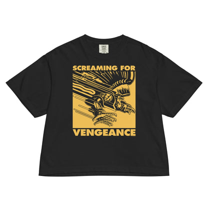 Judas Priest Golden Screaming for Vengeance Mineral Wash Womens Crop Top