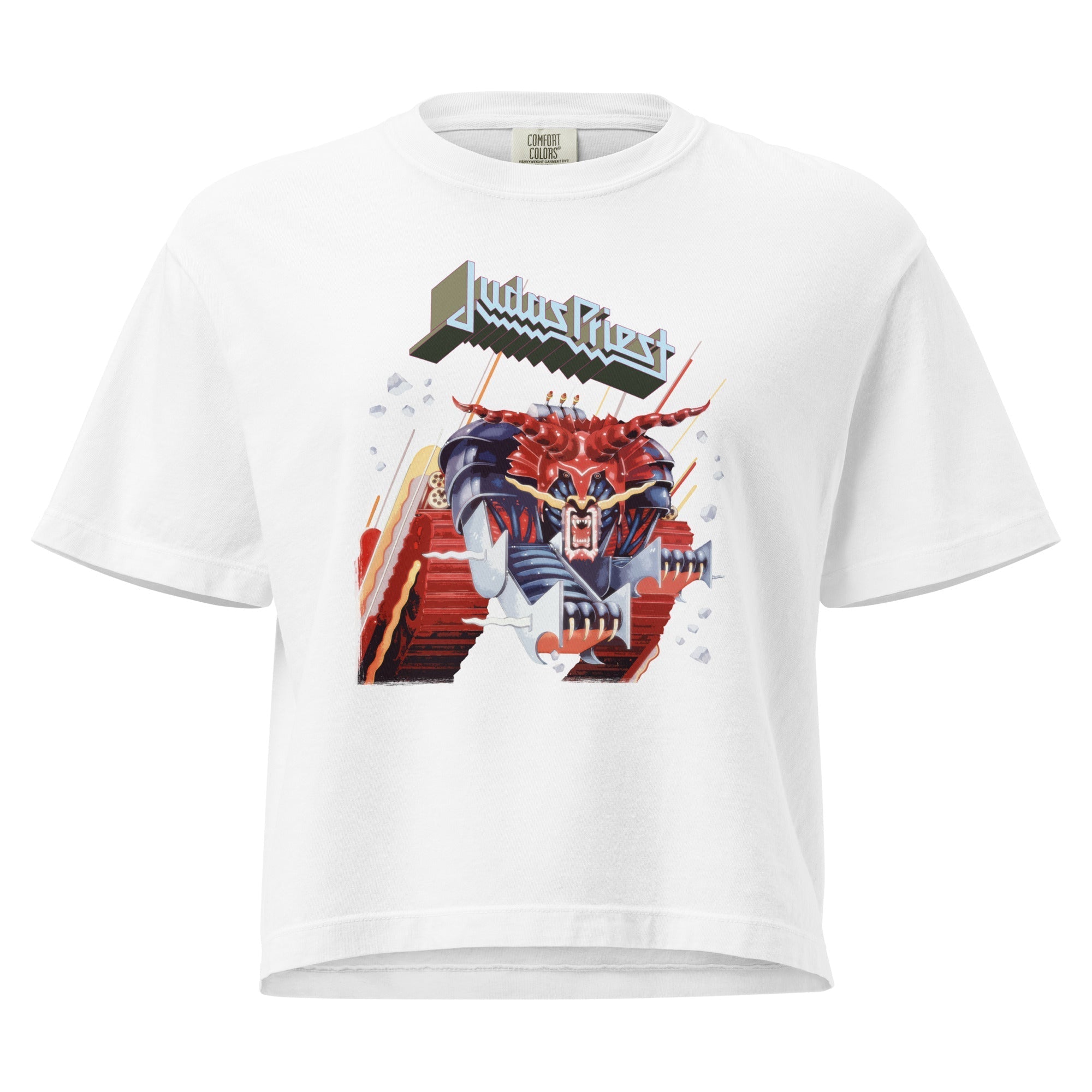 Judas Priest Painkiller Mineral Wash Womens Crop Top