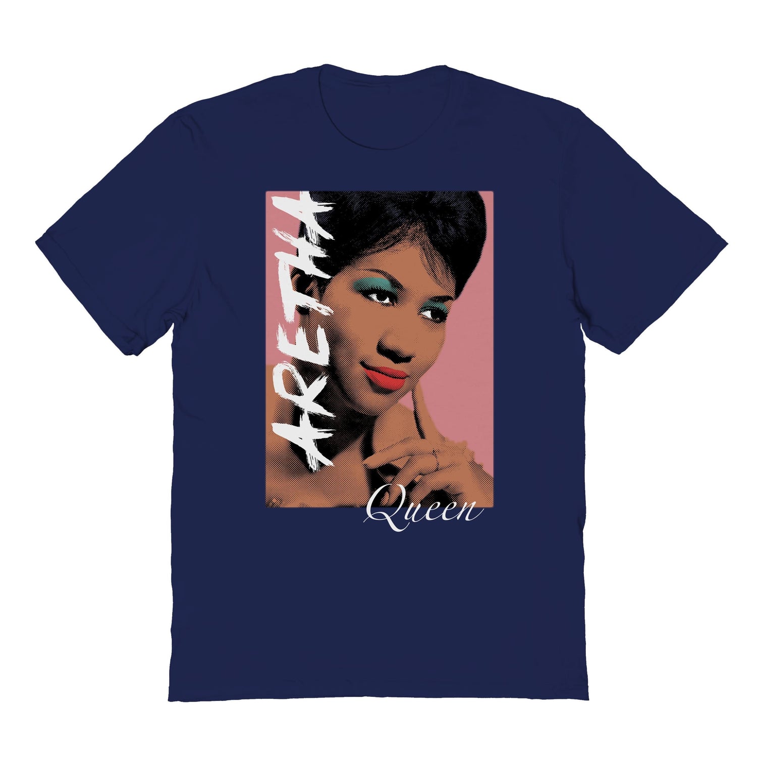 Aretha Franklin Queen Navy T-Shirt