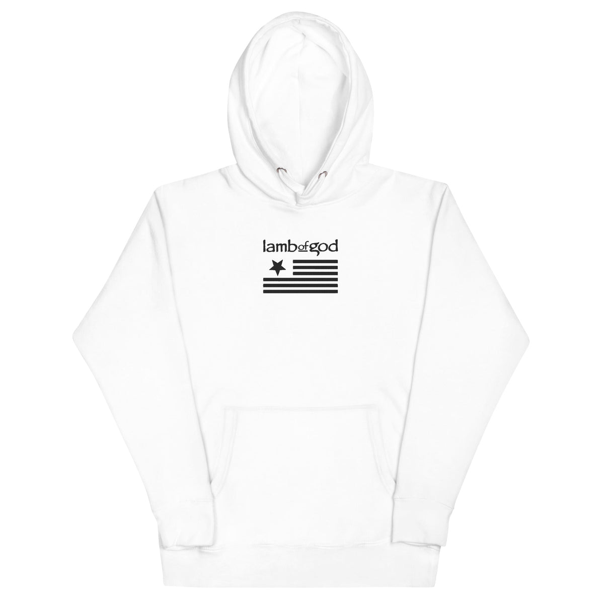 Lamb of God Black on White HD Embroidered Hoodie