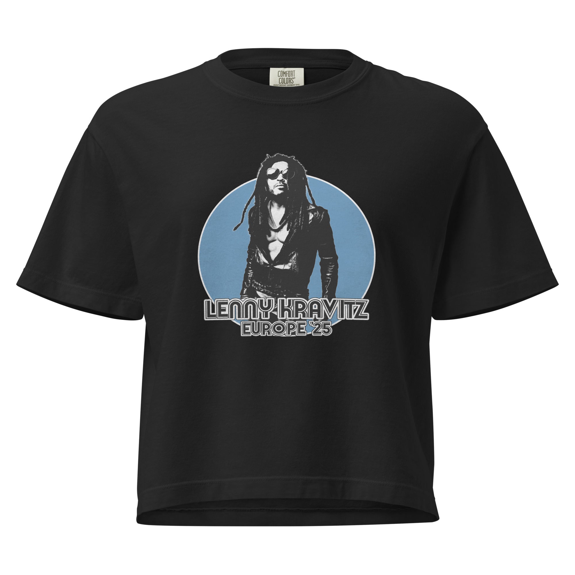 Lenny Kravitz Europe 25 Tour Mineral Wash Womens Crop Top