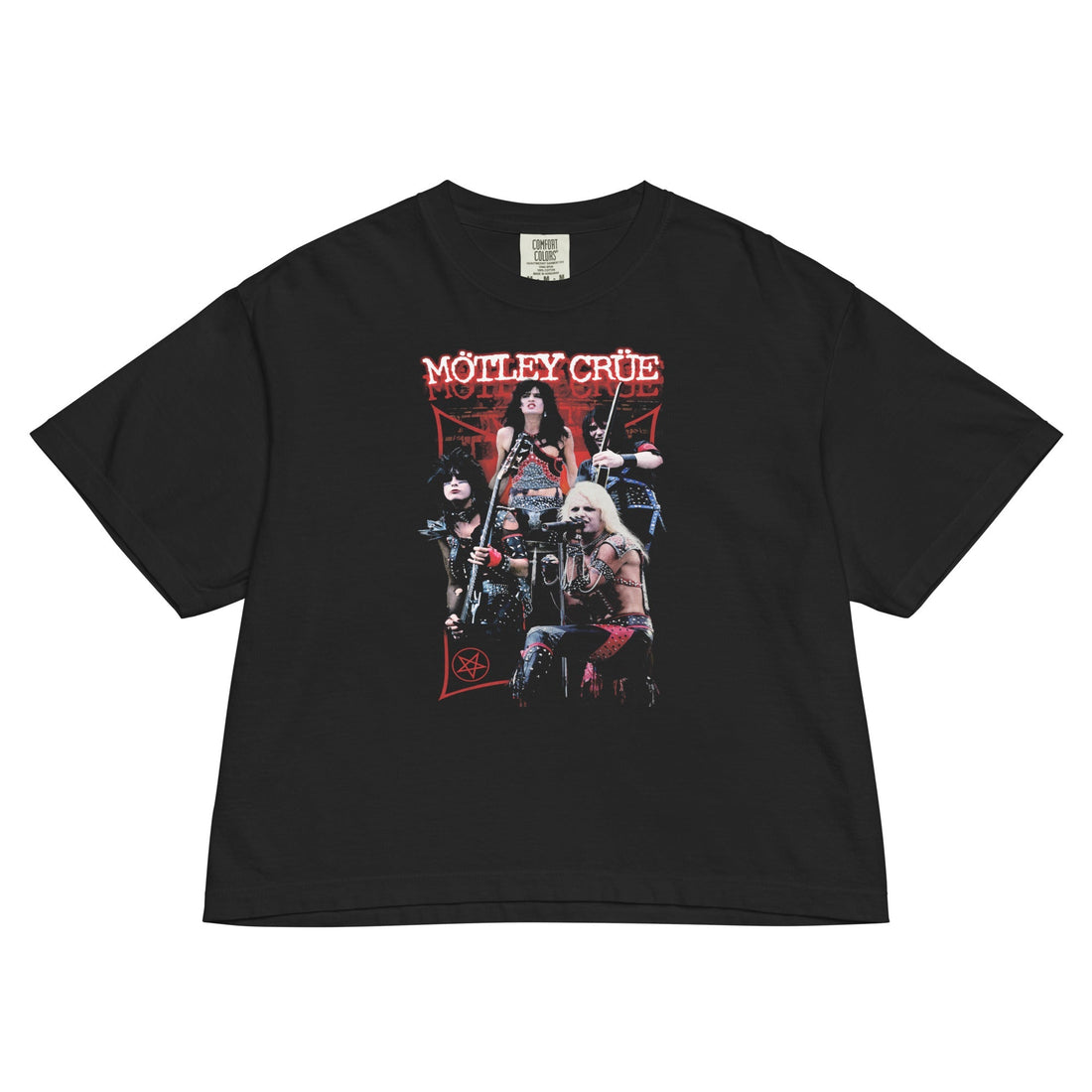 Motley Crue Live Mineral Wash Womens Crop Top