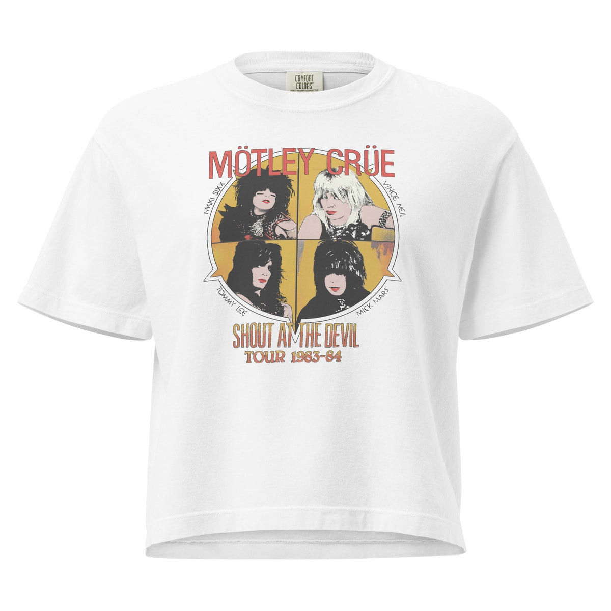 Motley Crue Shout 83/84 Mineral Wash Womens Crop Top