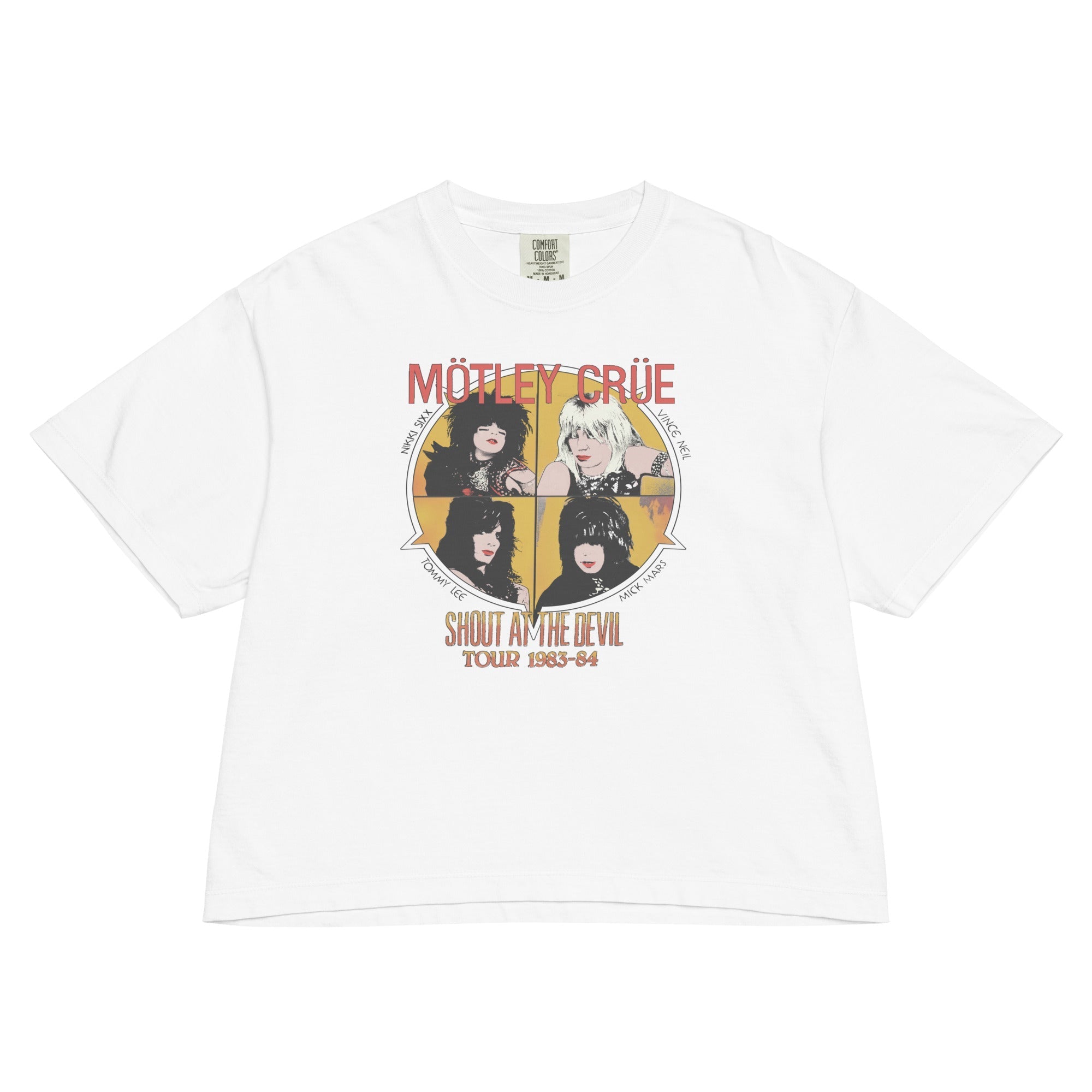 Motley Crue Shout 83/84 Mineral Wash Womens Crop Top