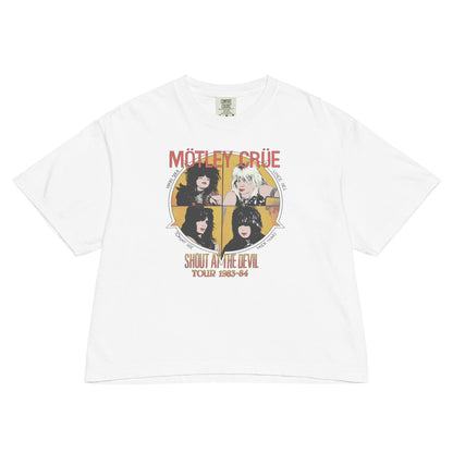 Motley Crue Shout 83/84 Mineral Wash Womens Crop Top