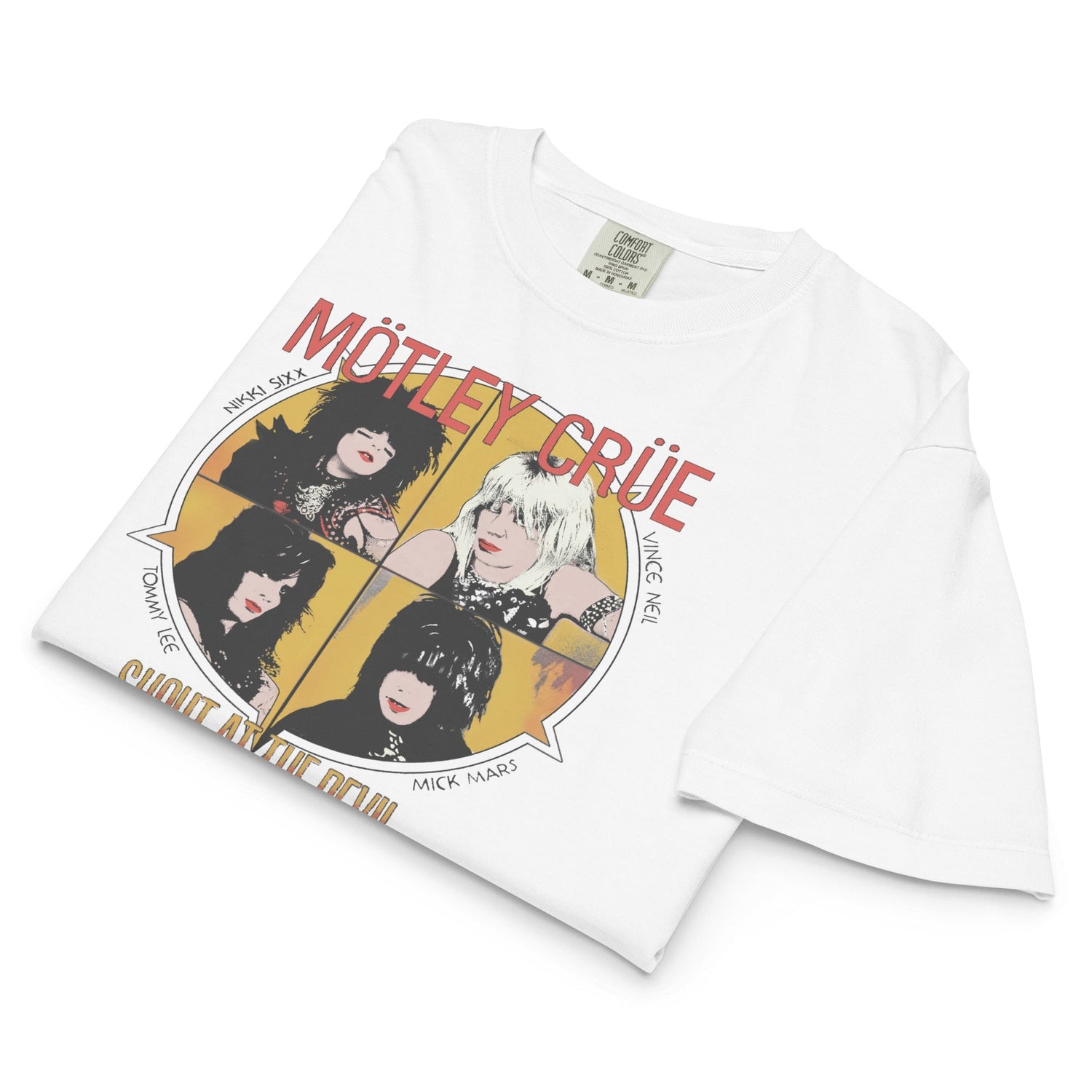 Motley Crue Shout 83/84 Mineral Wash Womens Crop Top