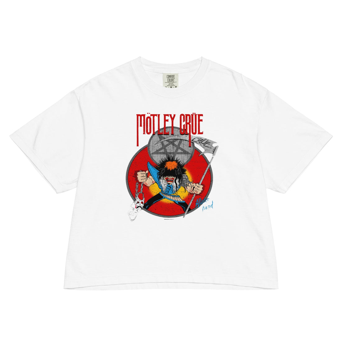 Motley Crue Allistar Reaper Mineral Wash Womens Crop Top