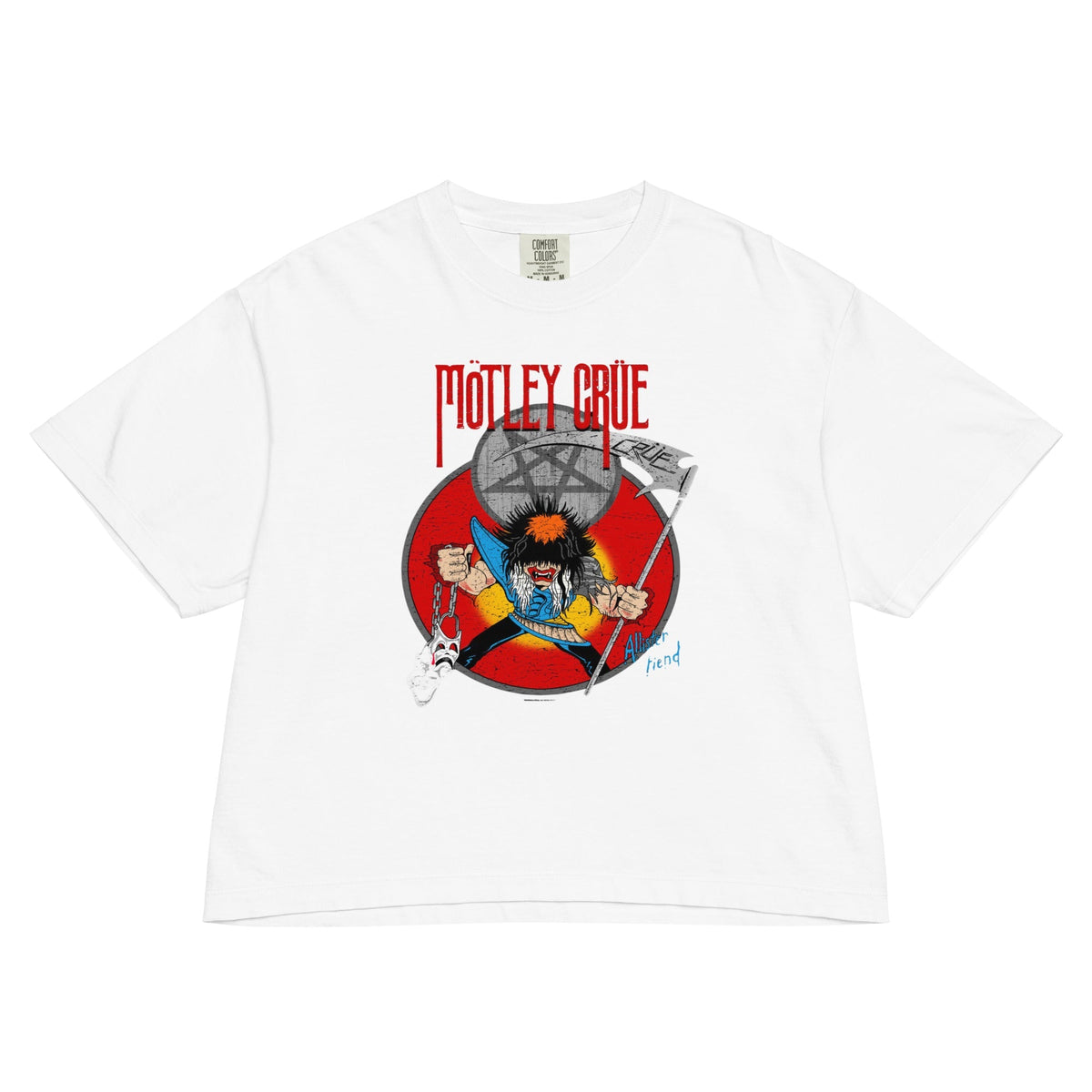 Motley Crue Allistar Reaper Mineral Wash Womens Crop Top