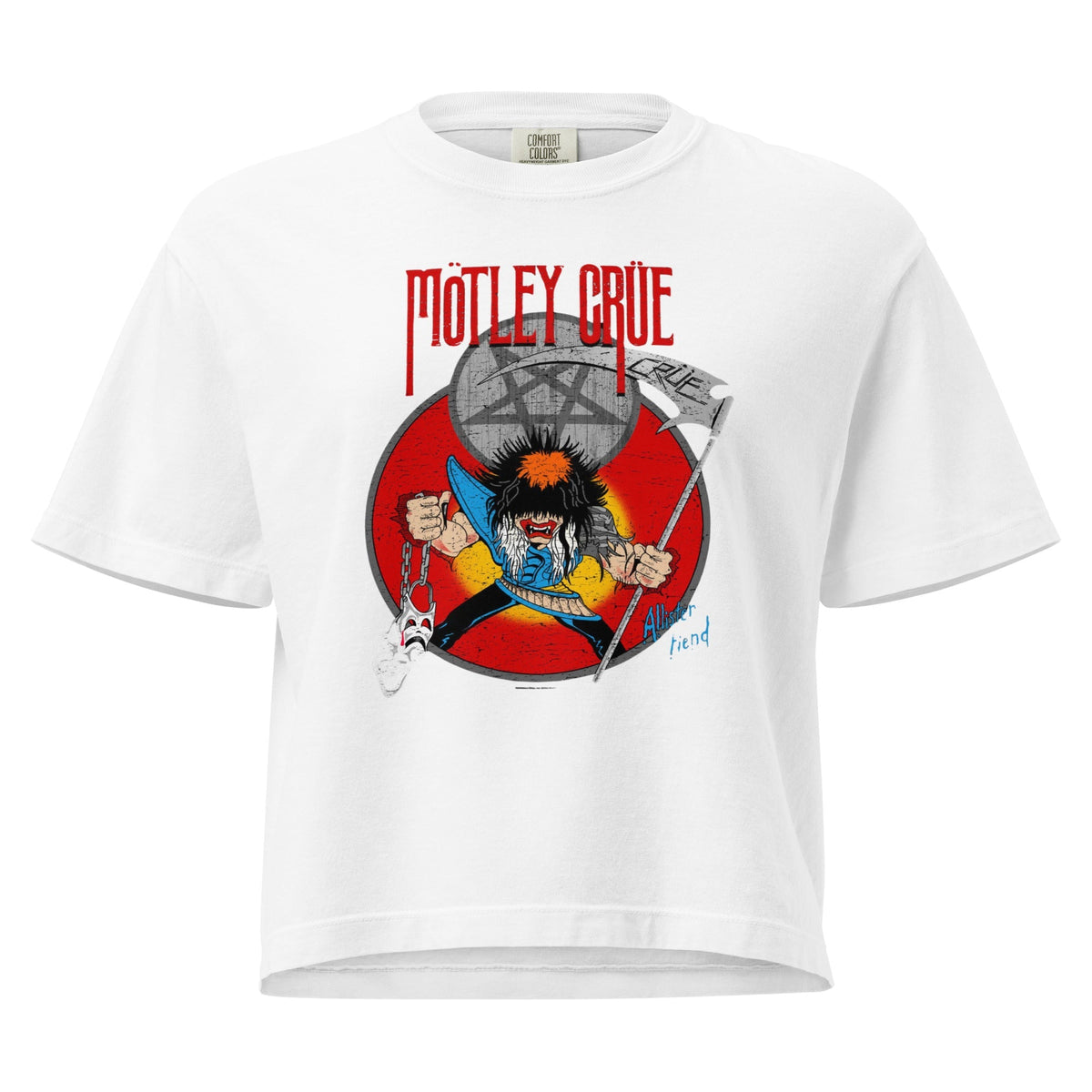 Motley Crue Allistar Reaper Mineral Wash Womens Crop Top