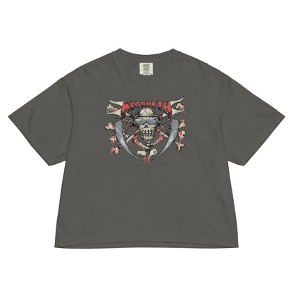 Megadeth Hand Painted Vic Mineral Wash Womens Crop Top