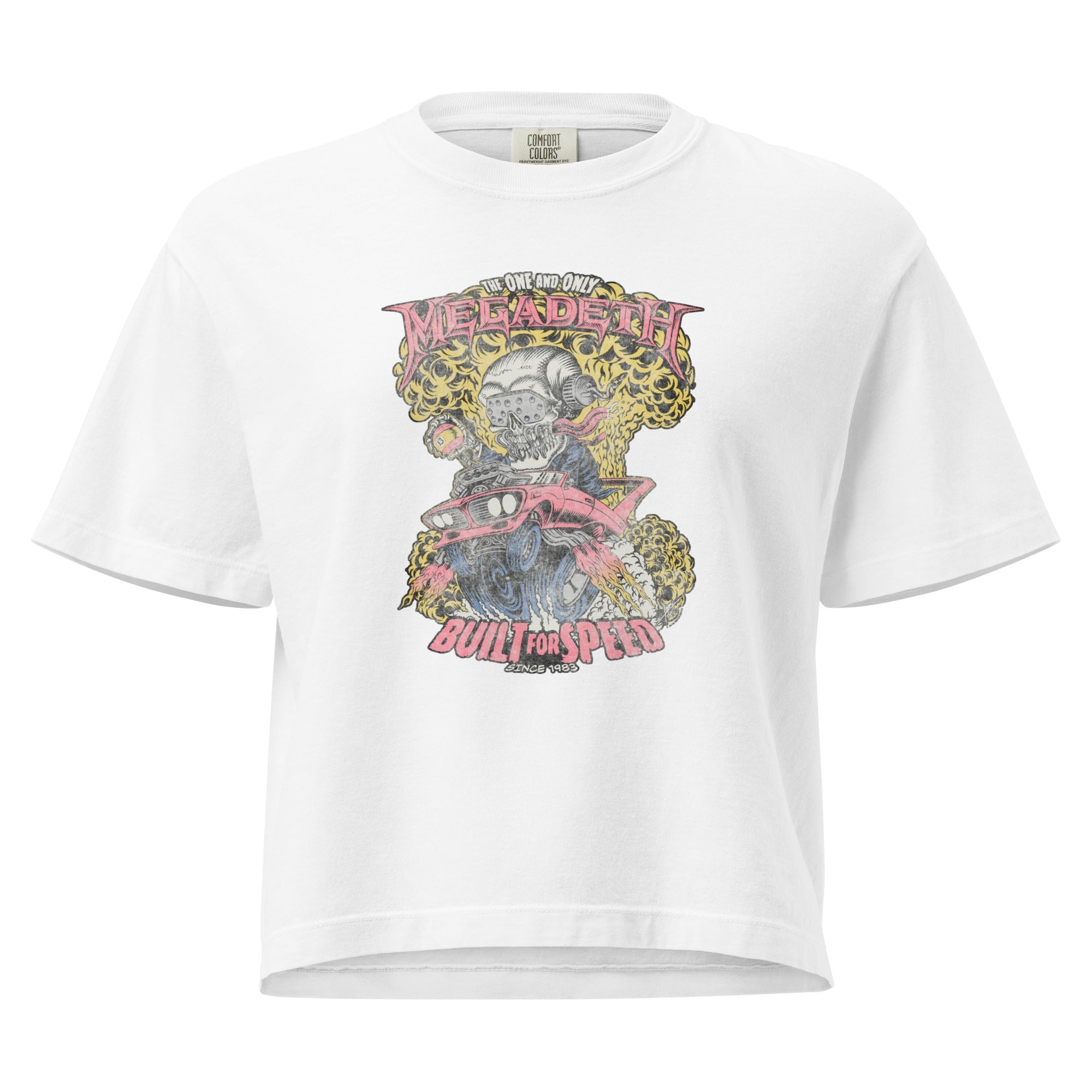 Megadeth Vintage Built for Speed Mineral Wash Womens Crop Top