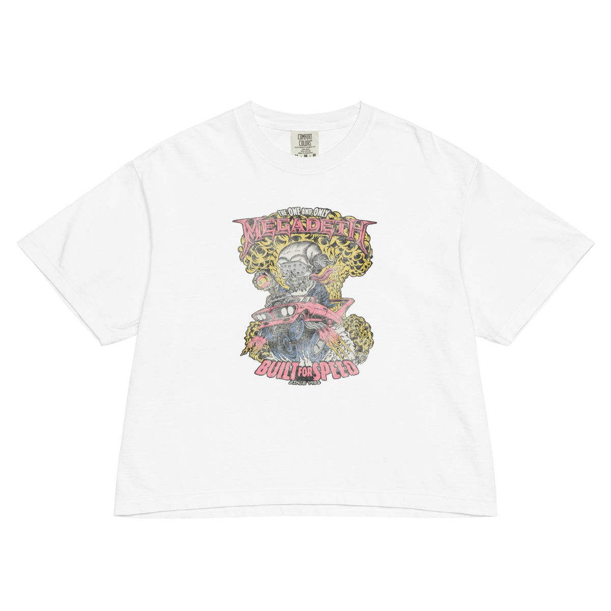 Megadeth Vintage Built for Speed Mineral Wash Womens Crop Top