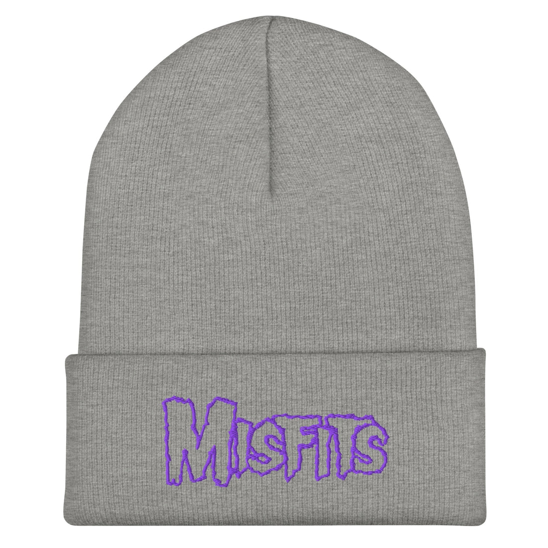 Misfits - Purple on Gray Cuffed HD Embroidered Beanie