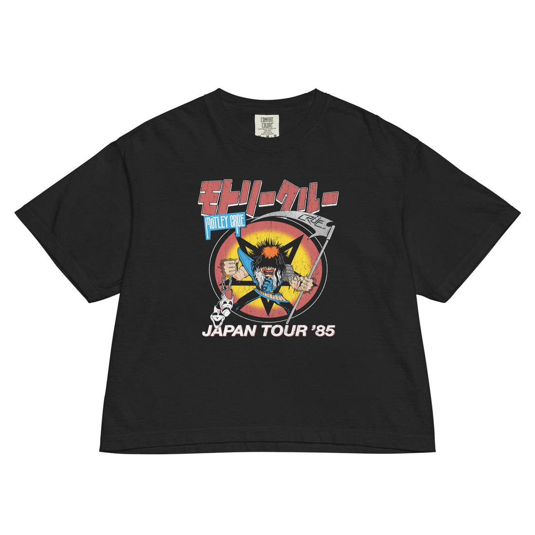 Motley Crue Japan Tour 1985 Mineral Wash Womens Crop Top