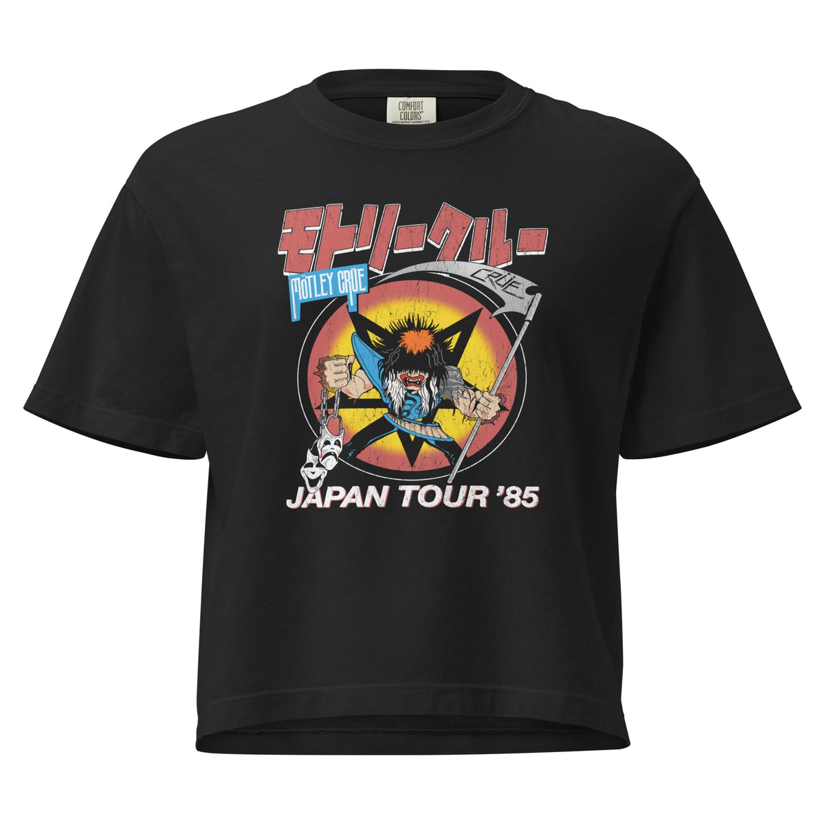 Motley Crue Japan Tour 1985 Mineral Wash Womens Crop Top