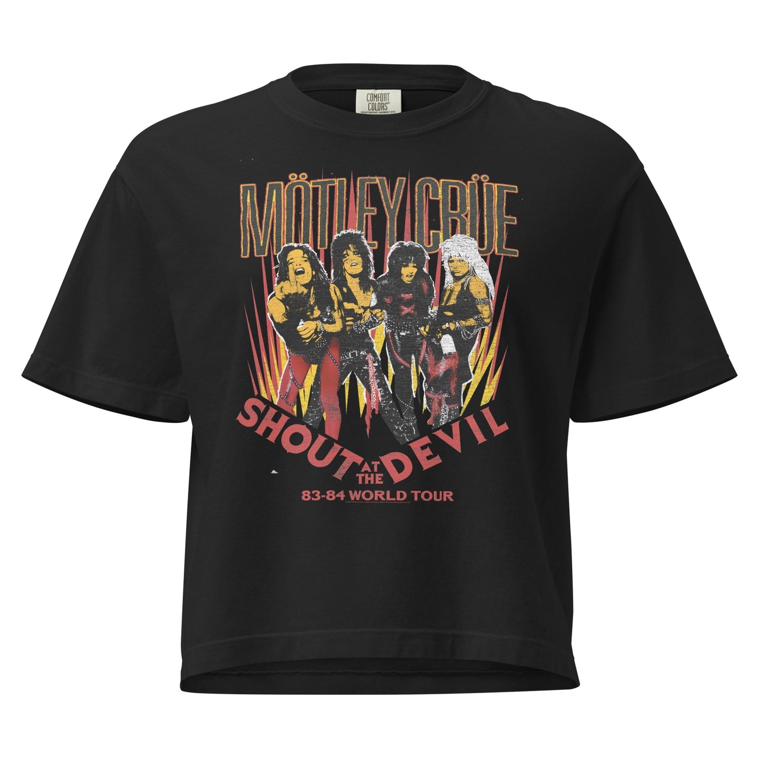 Motley Crue Shout World Tour Mineral Wash Womens Crop Top