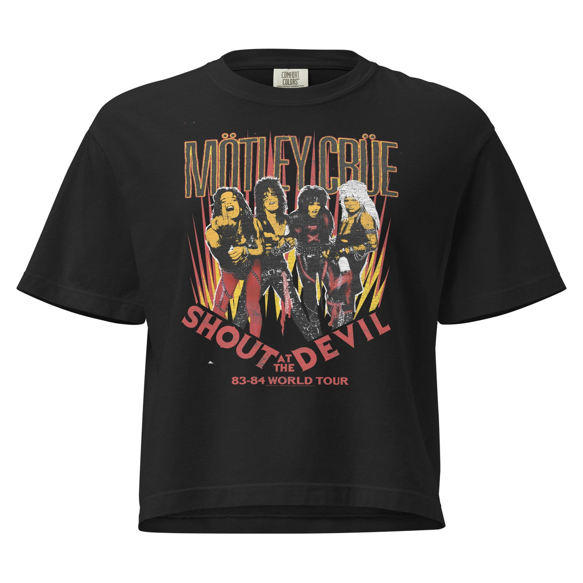 Motley Crue Shout World Tour Mineral Wash Womens Crop Top