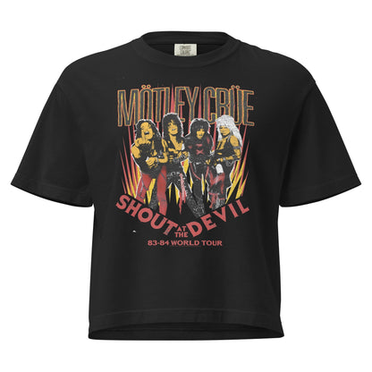Motley Crue Shout World Tour Mineral Wash Womens Crop Top