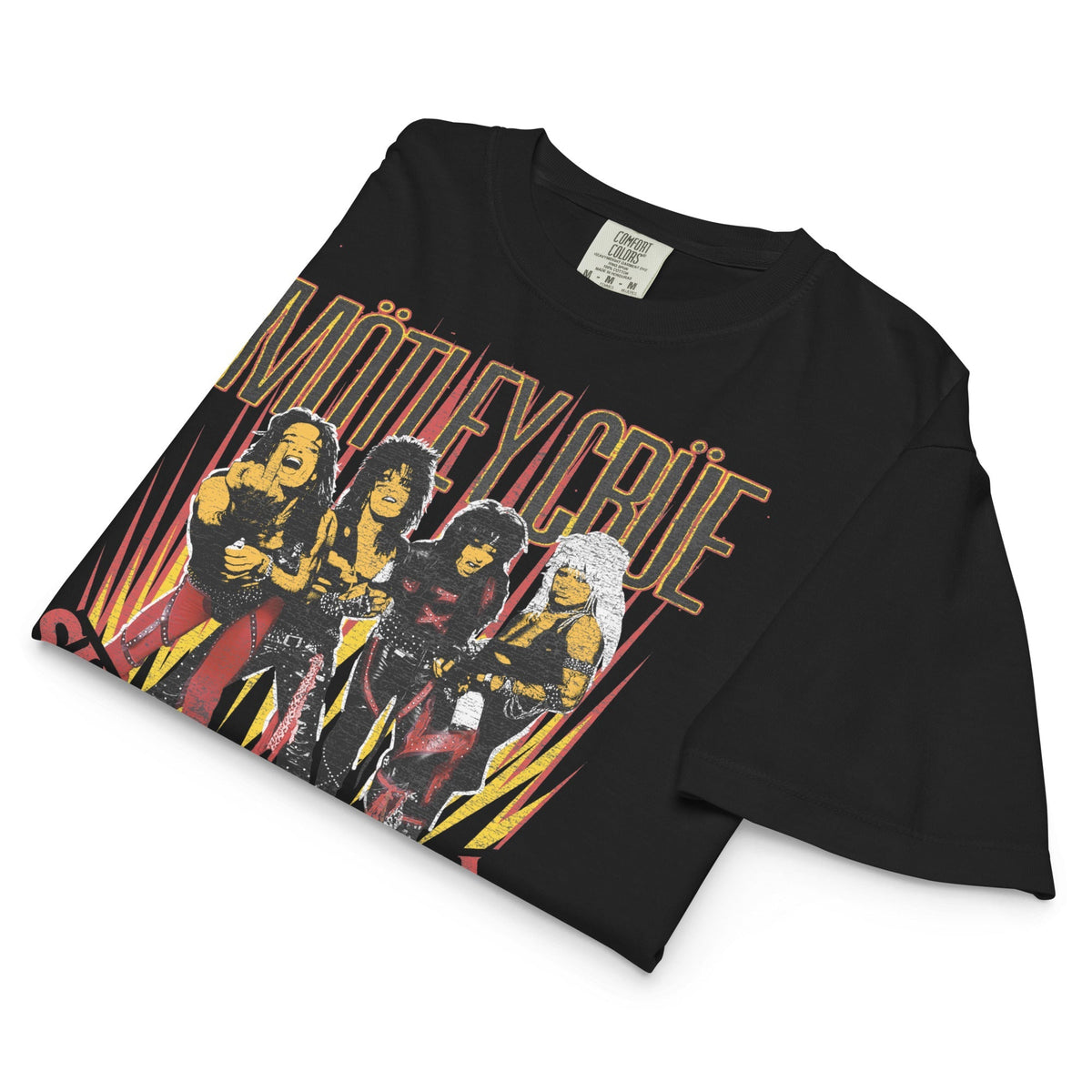 Motley Crue Shout World Tour Mineral Wash Womens Crop Top