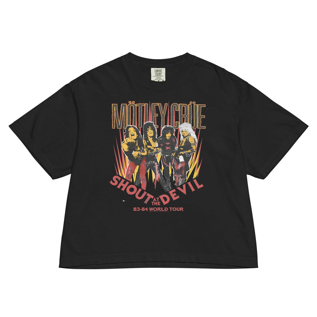 Motley Crue Shout World Tour Mineral Wash Womens Crop Top
