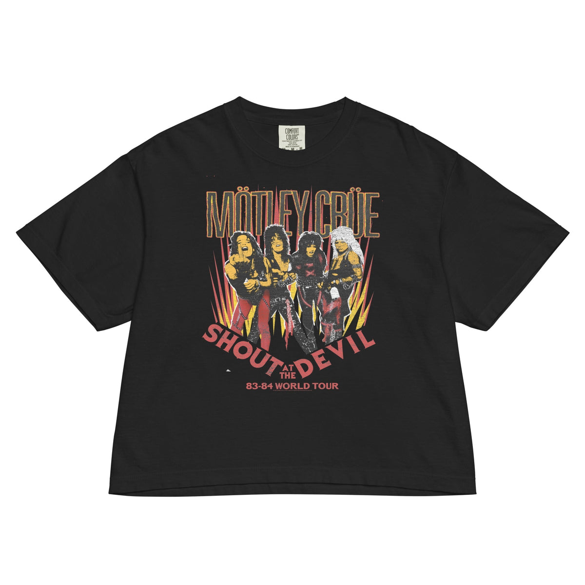 Motley Crue Shout World Tour Mineral Wash Womens Crop Top