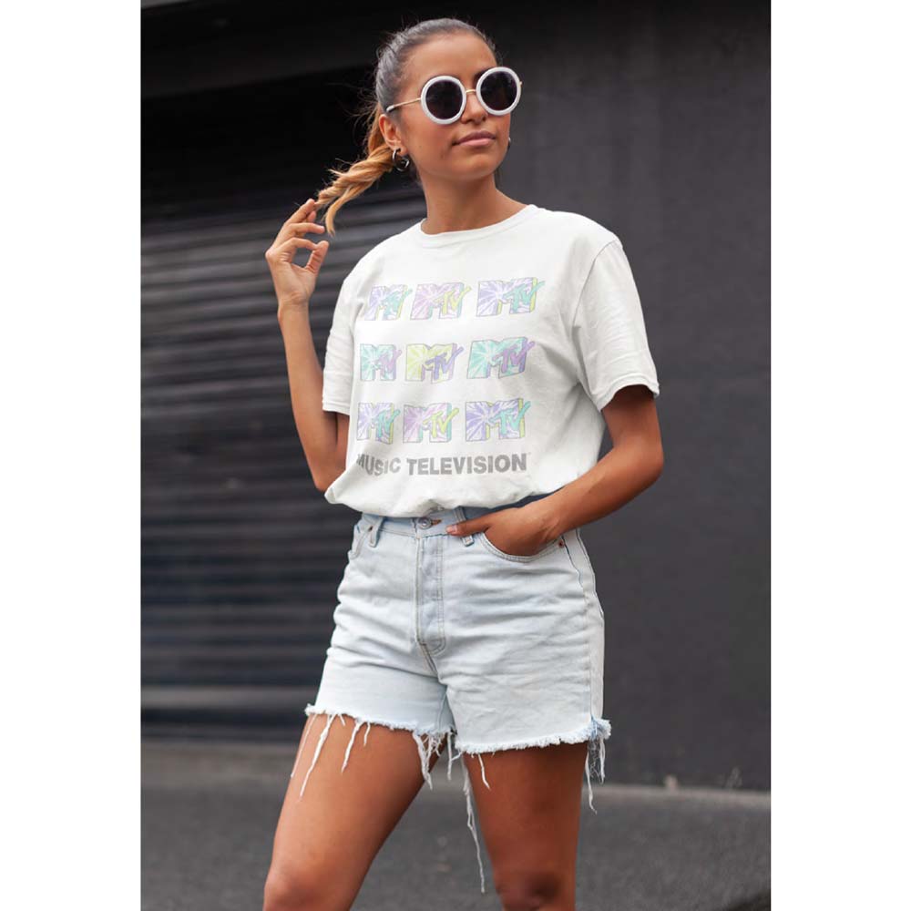 MTV Eye-Catching T-Shirt, Dye Logos