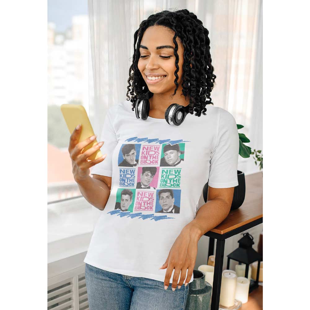 NEW KIDS ON THE BLOCK Eye-Catching T-Shirt, Squares