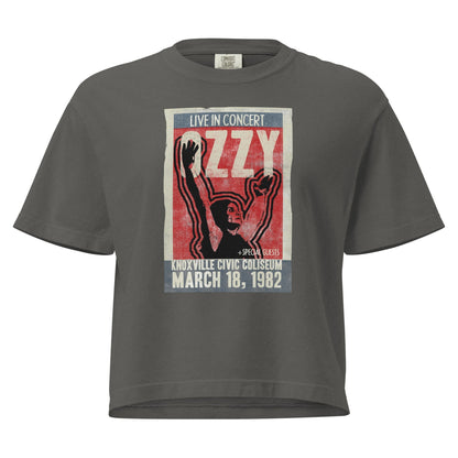 Ozzy Osbourne 1982 Knoxville Mineral Wash Womens Crop Top