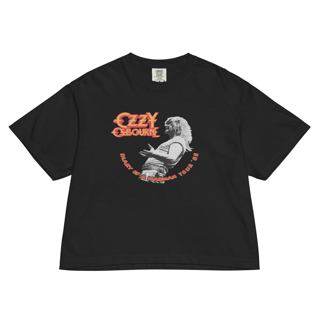 Ozzy Osbourne 82 Diary Tour Mineral Wash Womens Crop Top