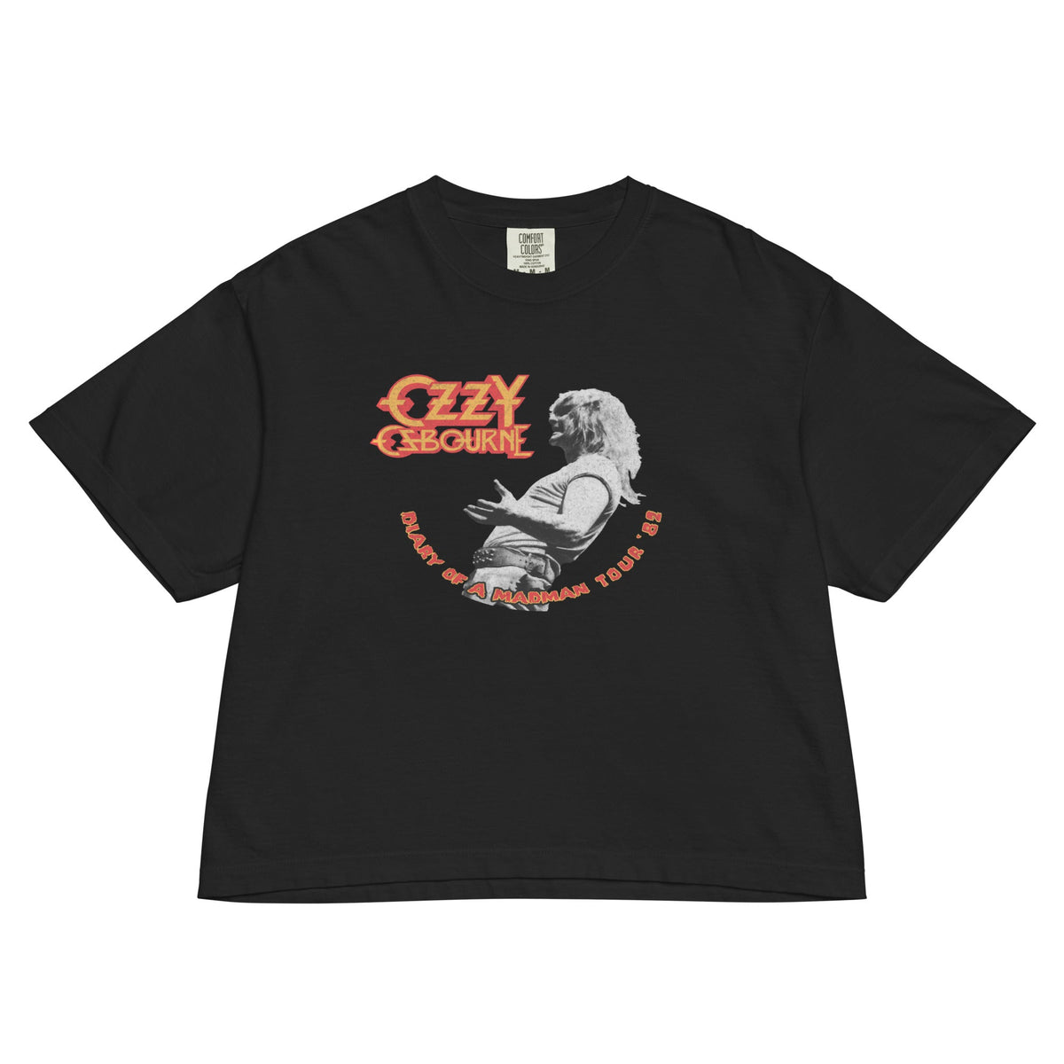 Ozzy Osbourne 82 Diary Tour Mineral Wash Womens Crop Top