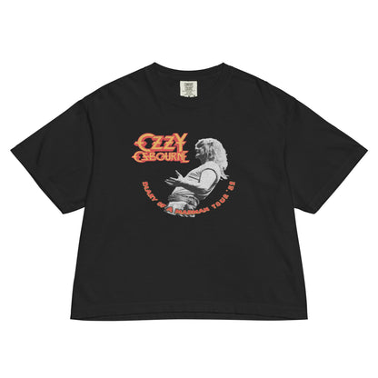 Ozzy Osbourne 82 Diary Tour Mineral Wash Womens Crop Top
